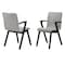 Armen Living Varde Mid-Century Gray Upholstered Dining Chairs in Black Finish, PK2 LCVRSIGRBL - alternate 1